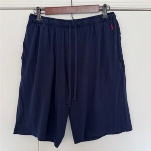 Polo Ralph Lauren Men’s Large Fleece Shorts Navy Blue Cotton Modal Red Logo